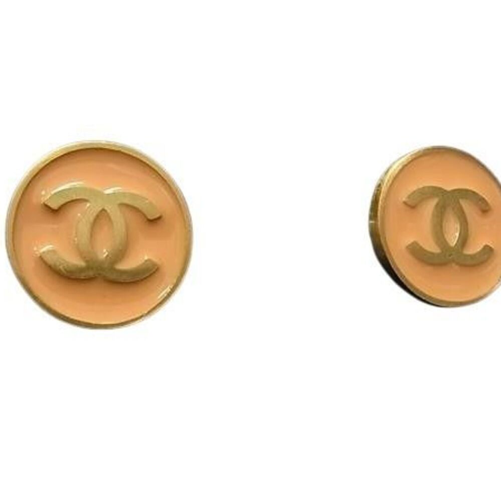 CHANEL Orange Logo Earrings
